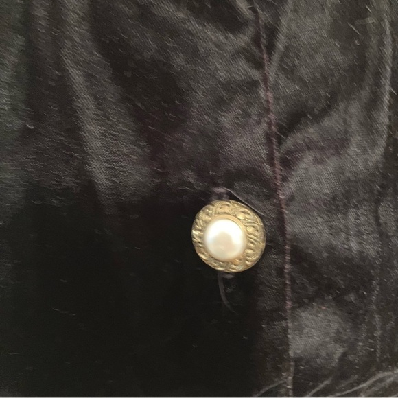 VTG Women’s Black Velvet Lace Vest Buttons Sz. L Romantic Victorian Whimsygoth - Picture 2 of 8